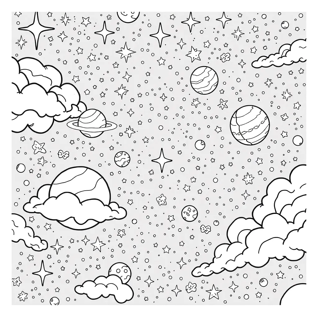 Space coloring page