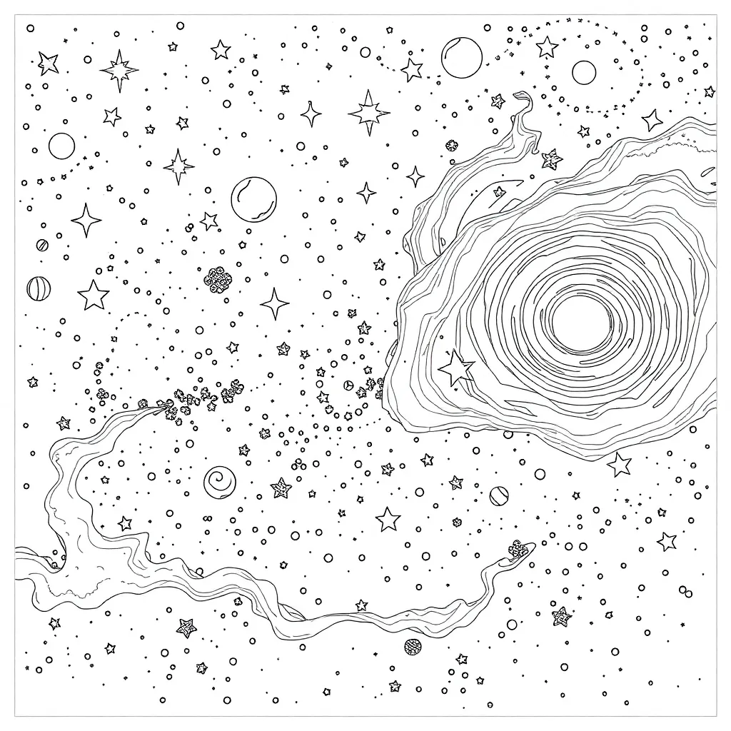 Space coloring page