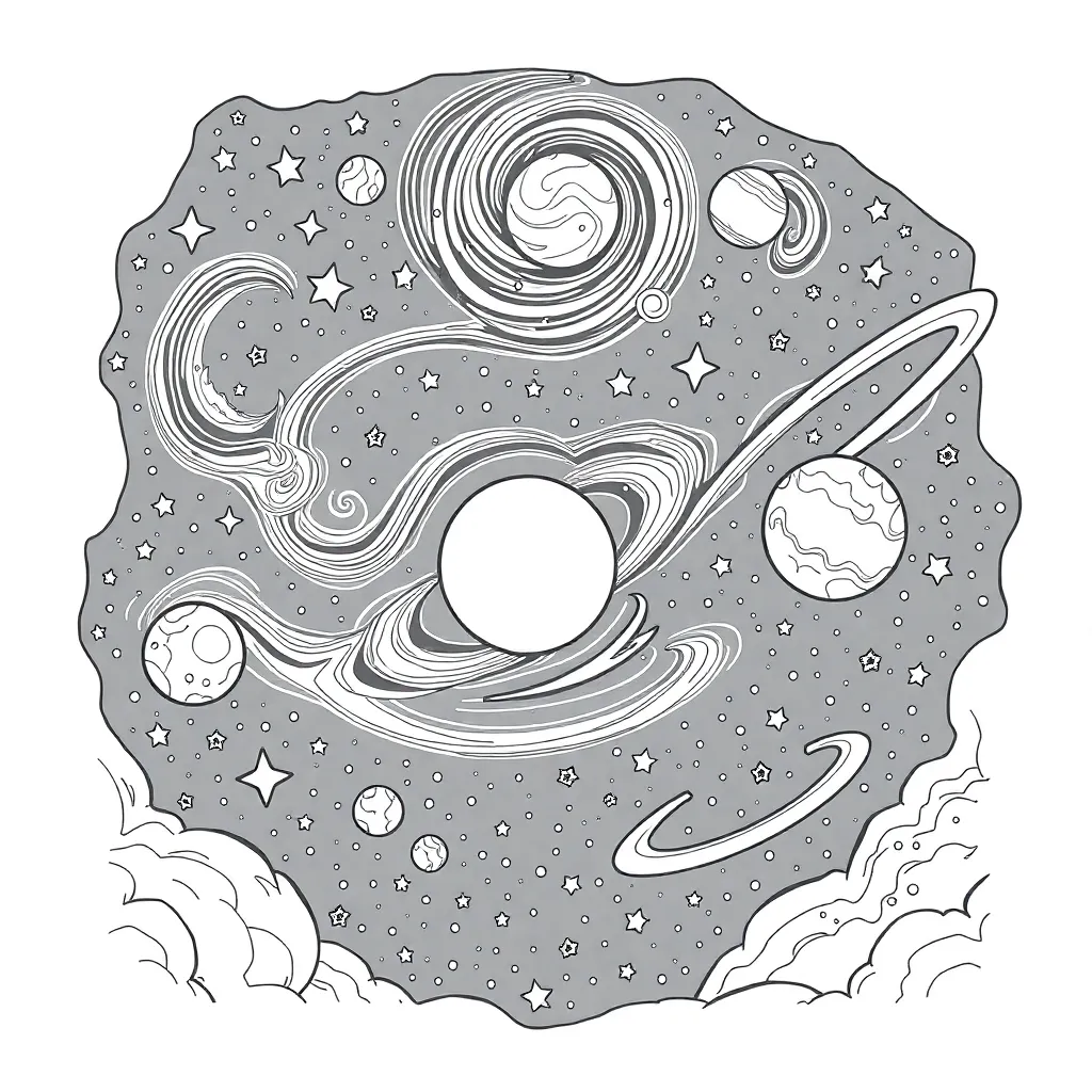 Space coloring page