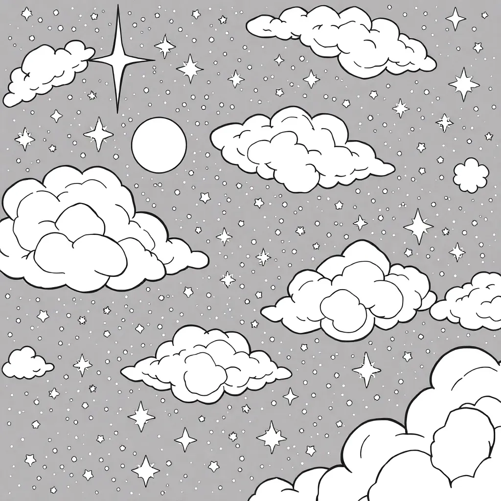 Space coloring page