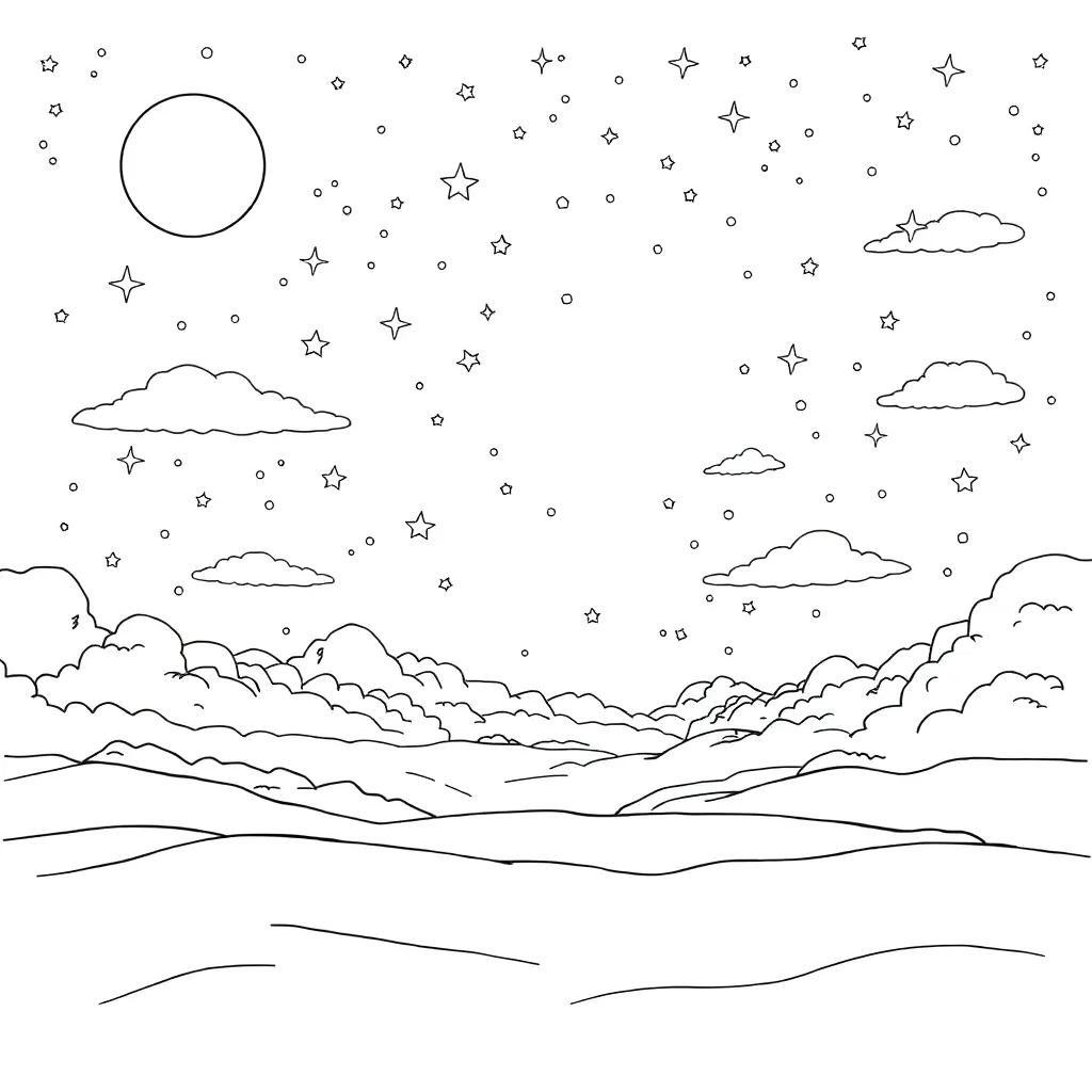 Space coloring page