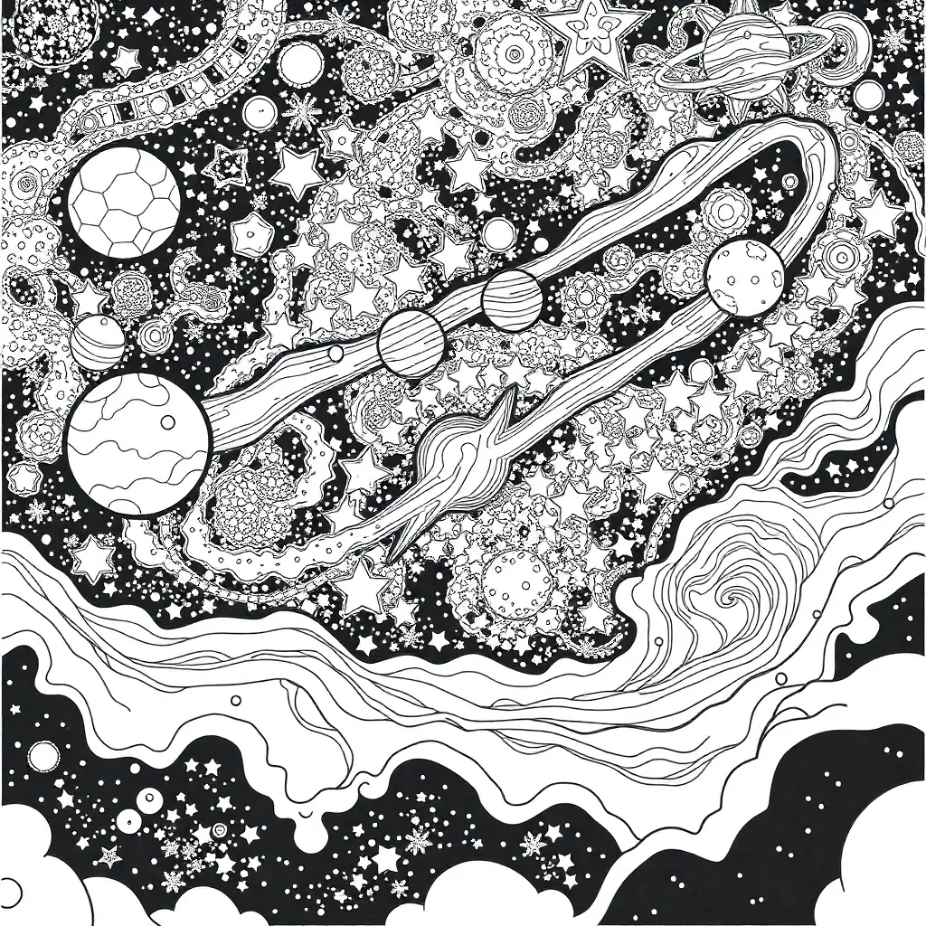 Space coloring page