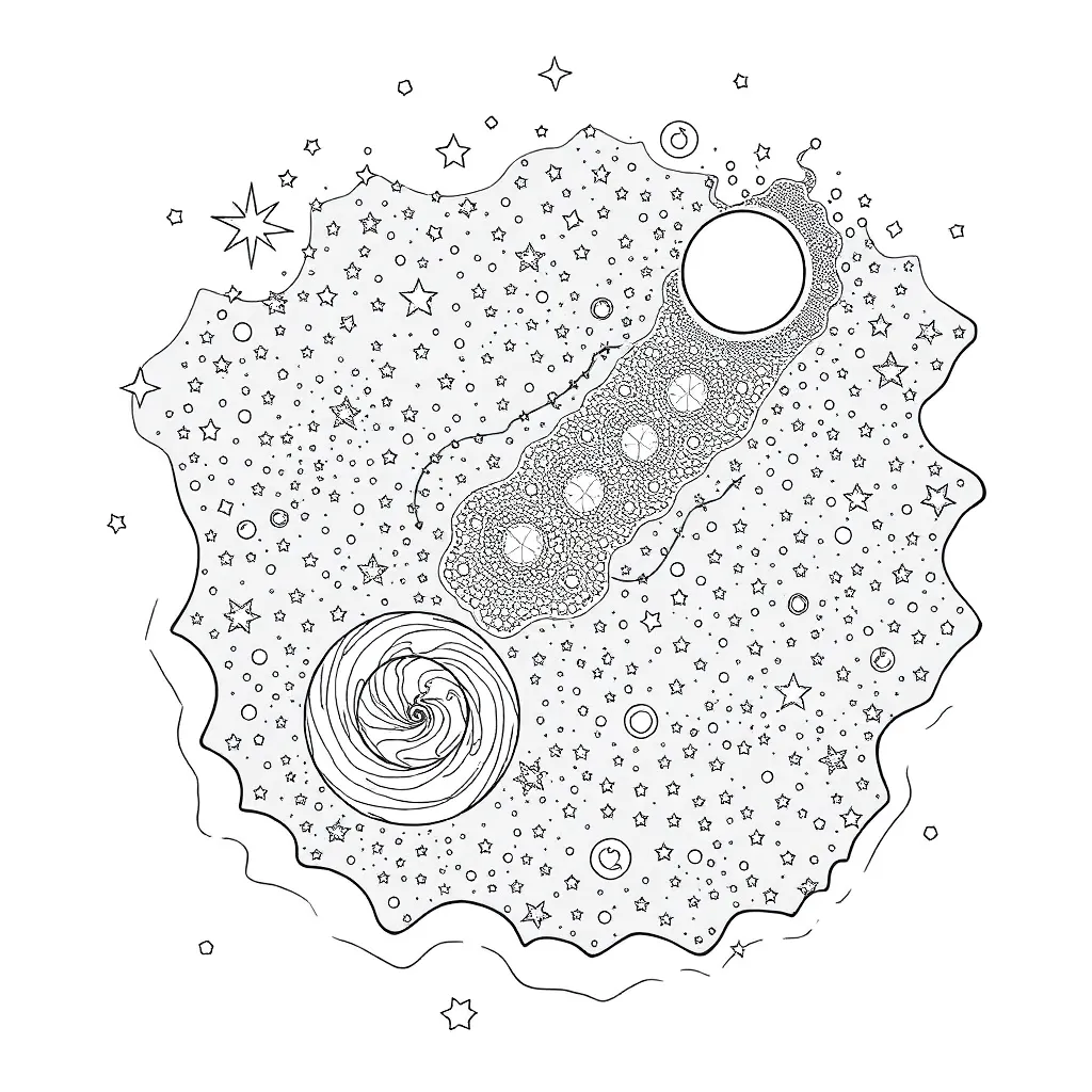 Space coloring page