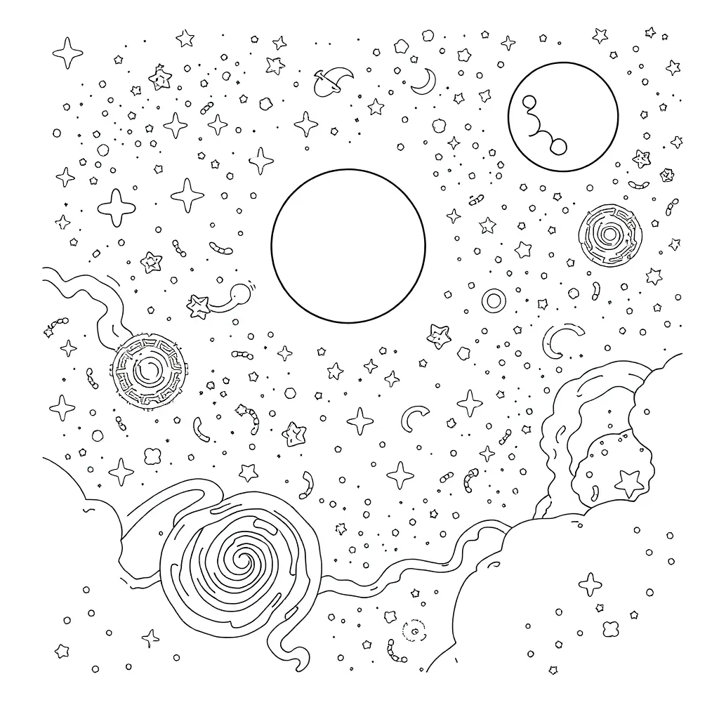 Space coloring page