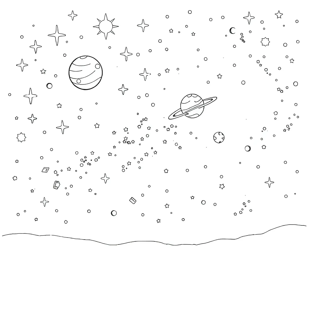 Space coloring page
