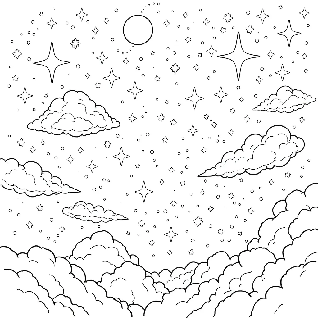 Space coloring page