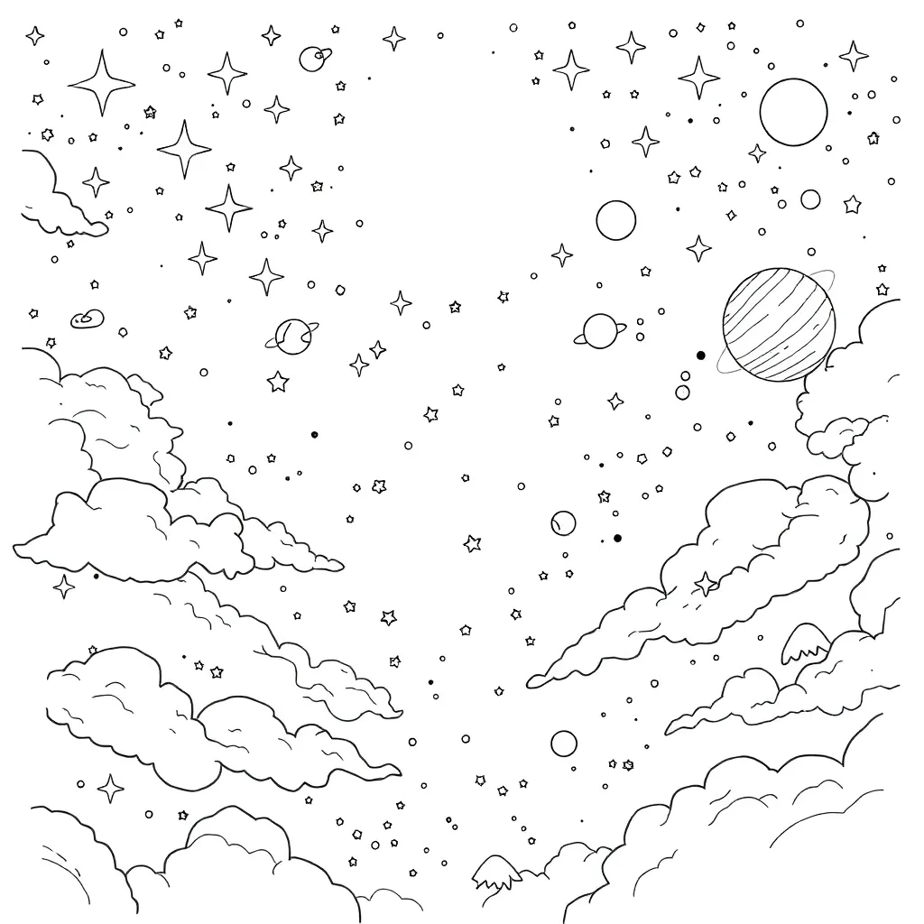 Space coloring page