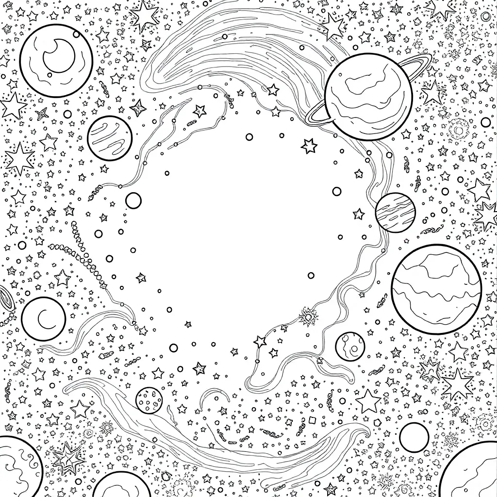 Space coloring page