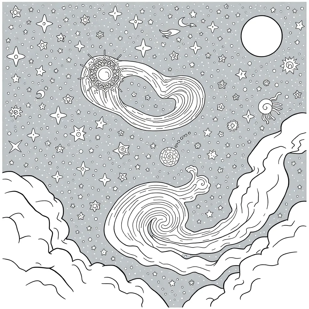 Space coloring page