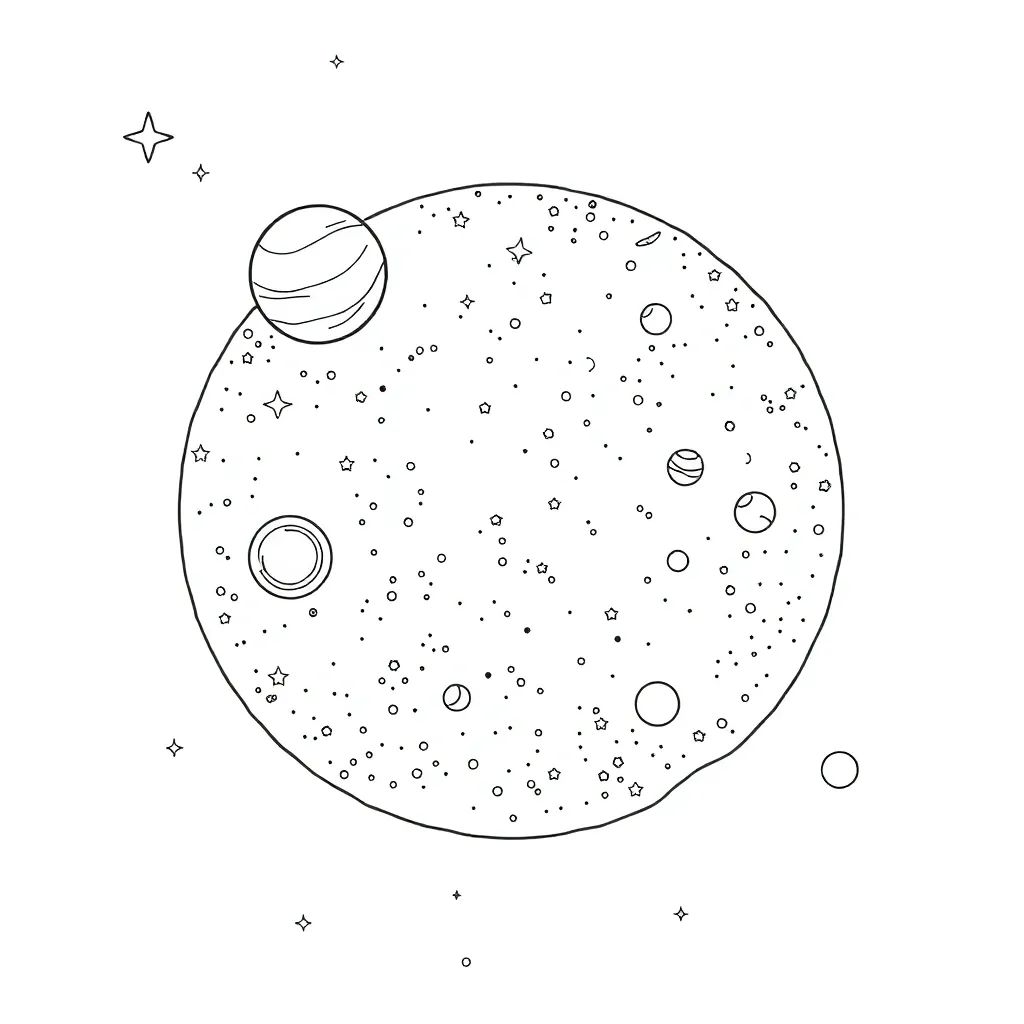 Space coloring page
