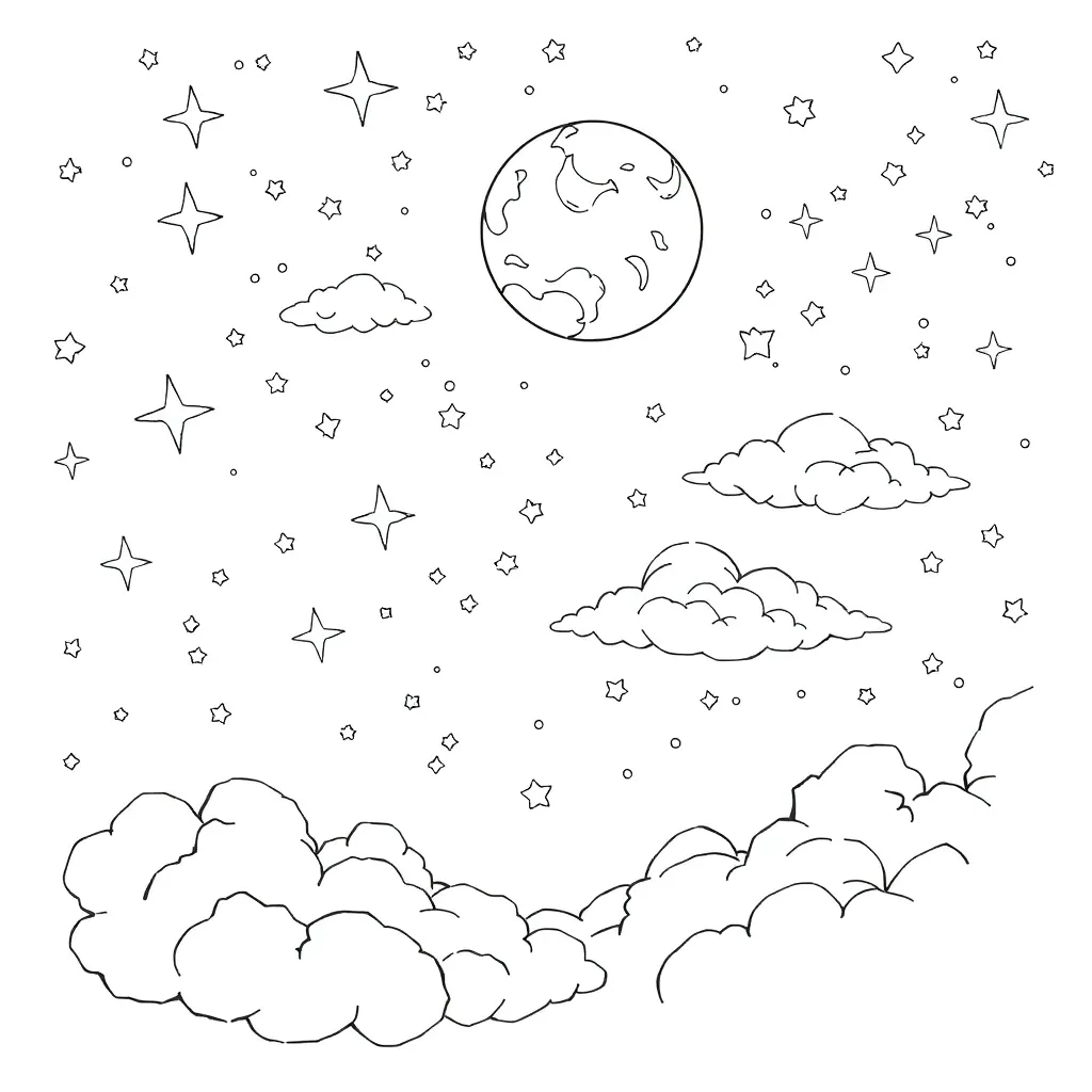 Space coloring page