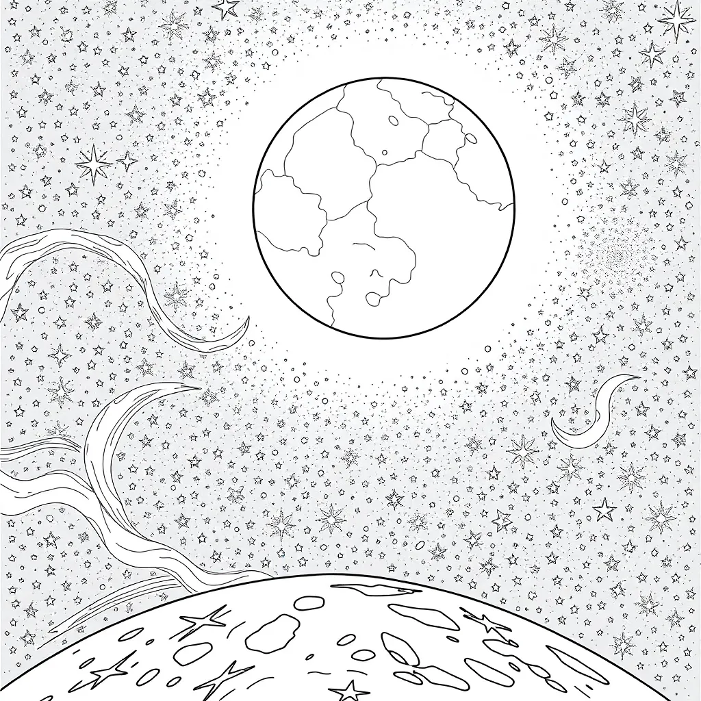 Space coloring page