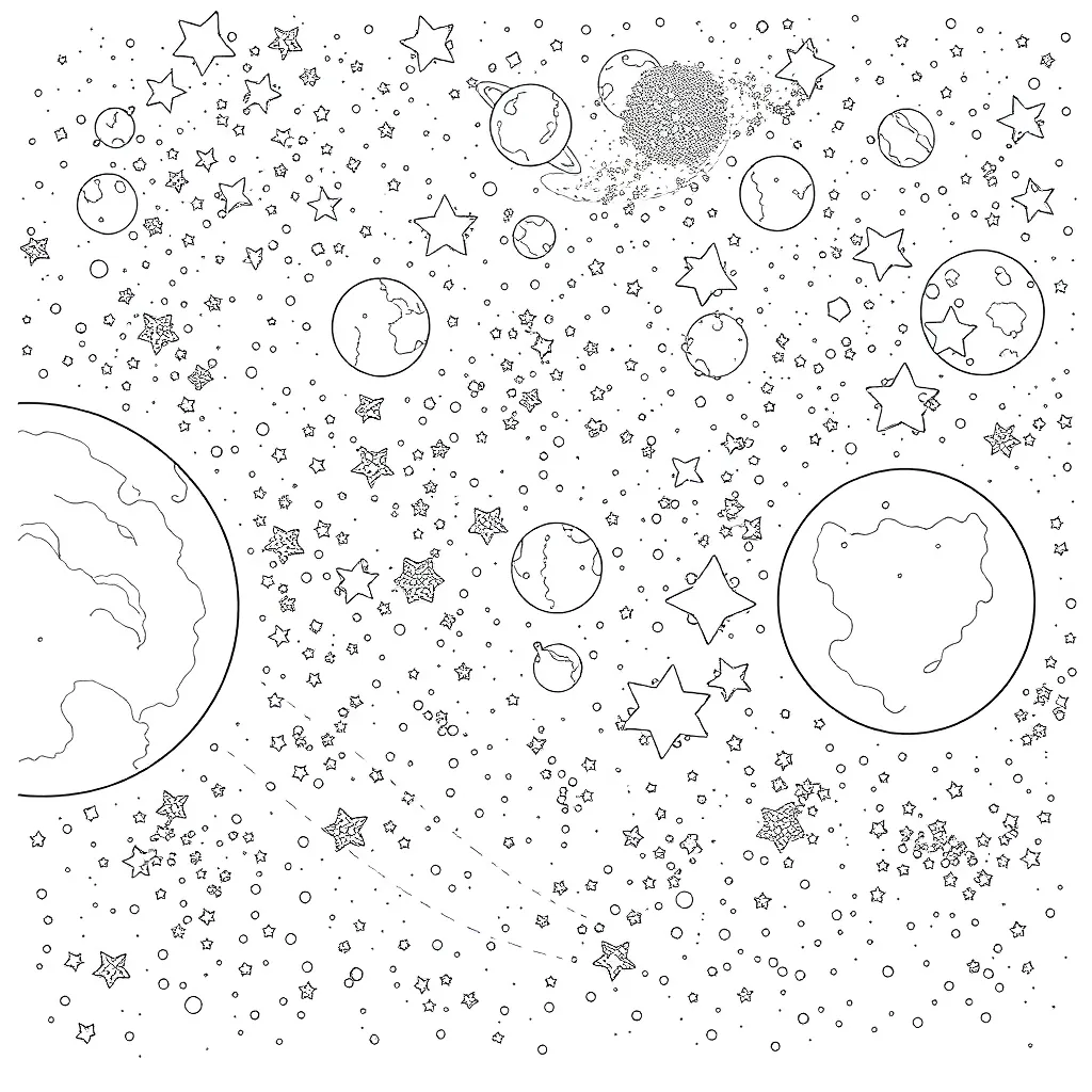 Space coloring page