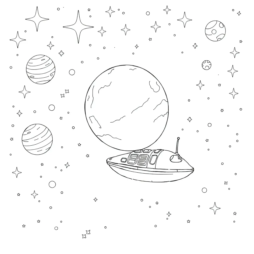 Space coloring page