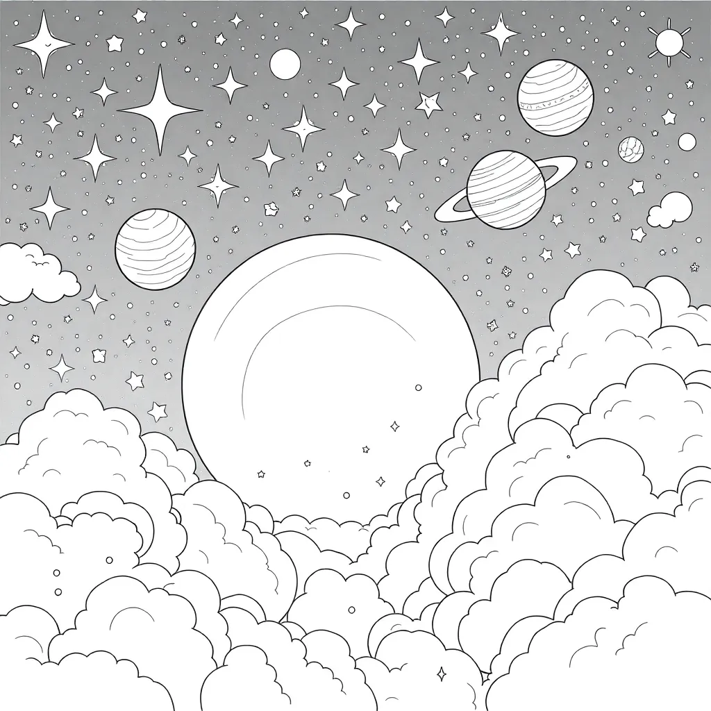 Space coloring page