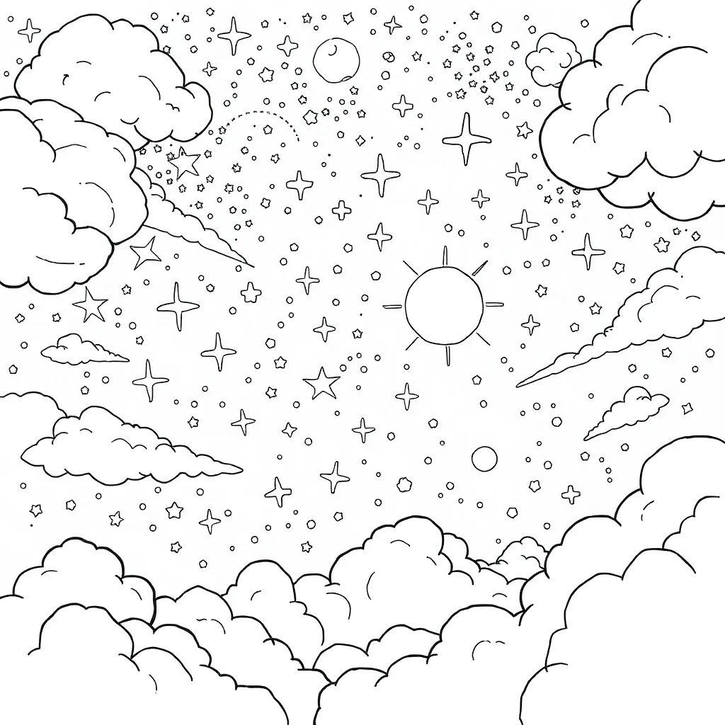 Space coloring page
