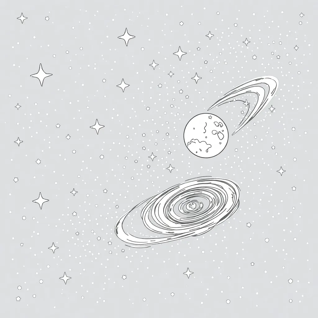 Space coloring page