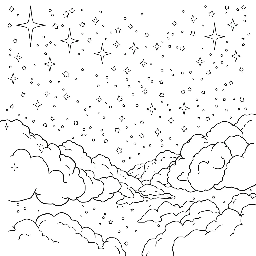 Space coloring page