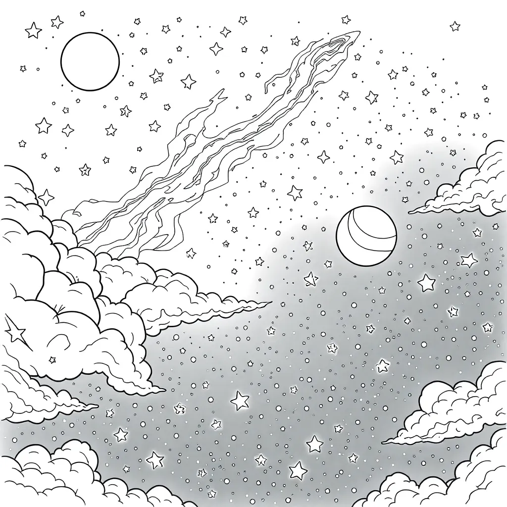 Space coloring page
