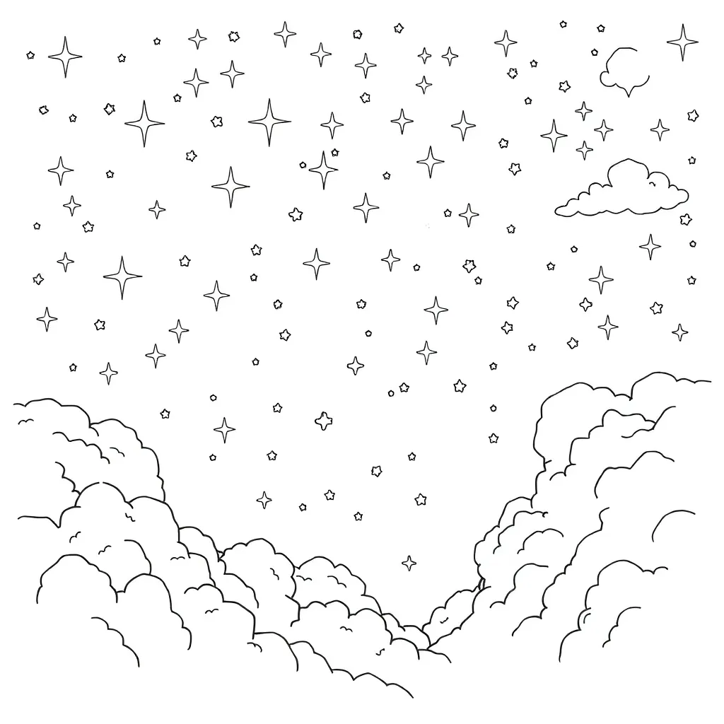 Space coloring page