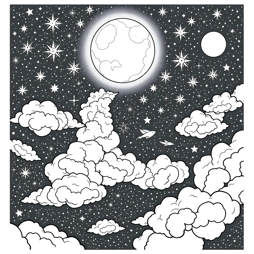 Space coloring page