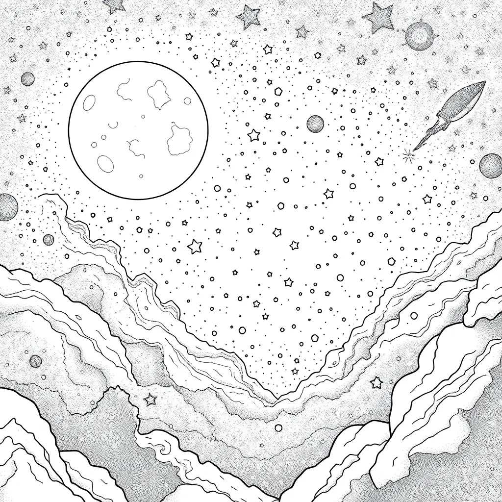 Space coloring page