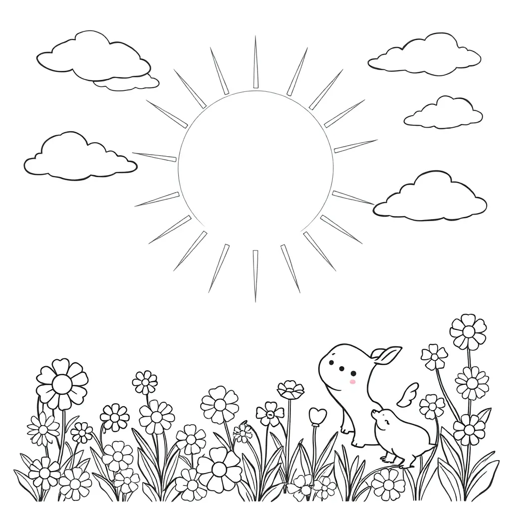 Sun coloring page