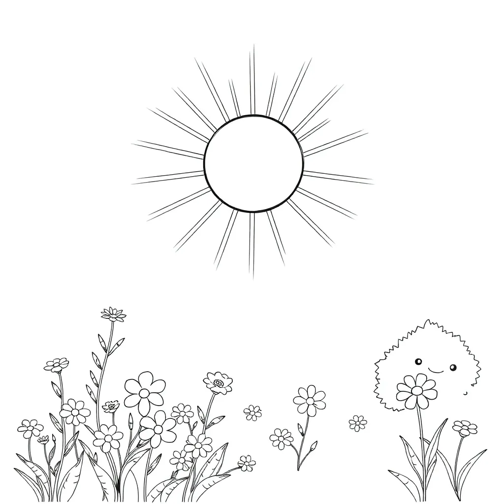 Sun coloring page