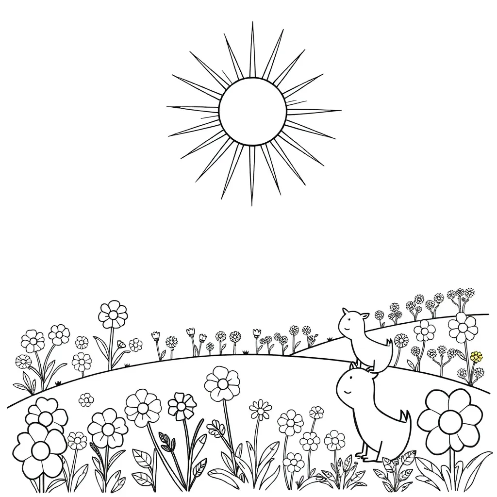 Sun coloring page