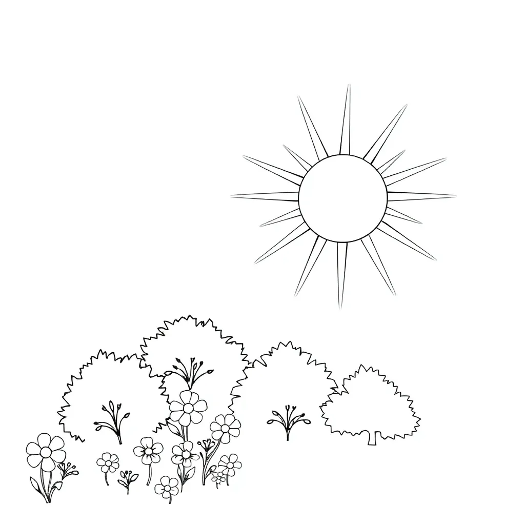 Sun coloring page