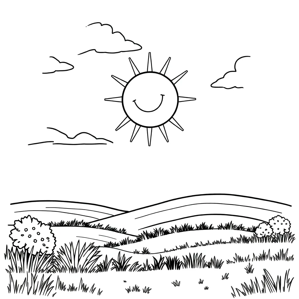 Sun coloring page