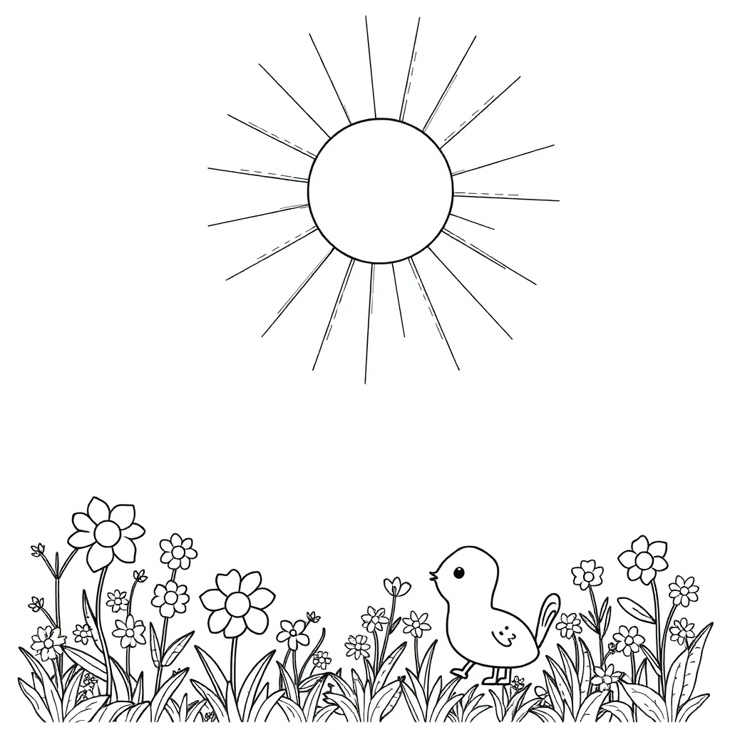 Sun coloring page