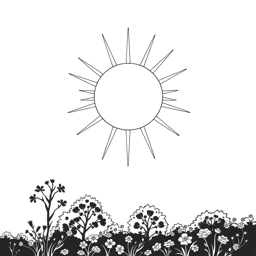 Sun coloring page