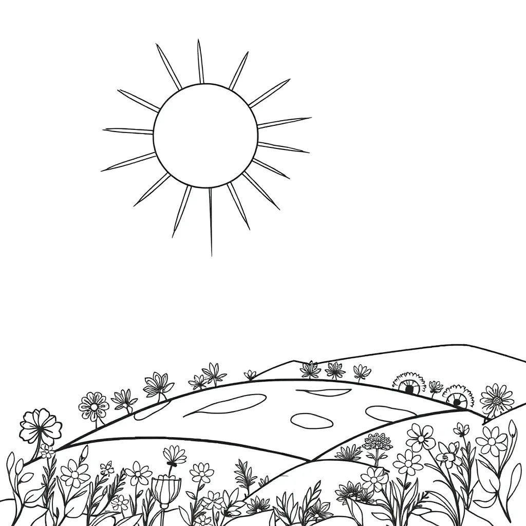 Sun coloring page