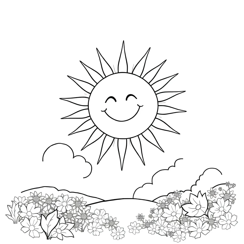 Sun coloring page