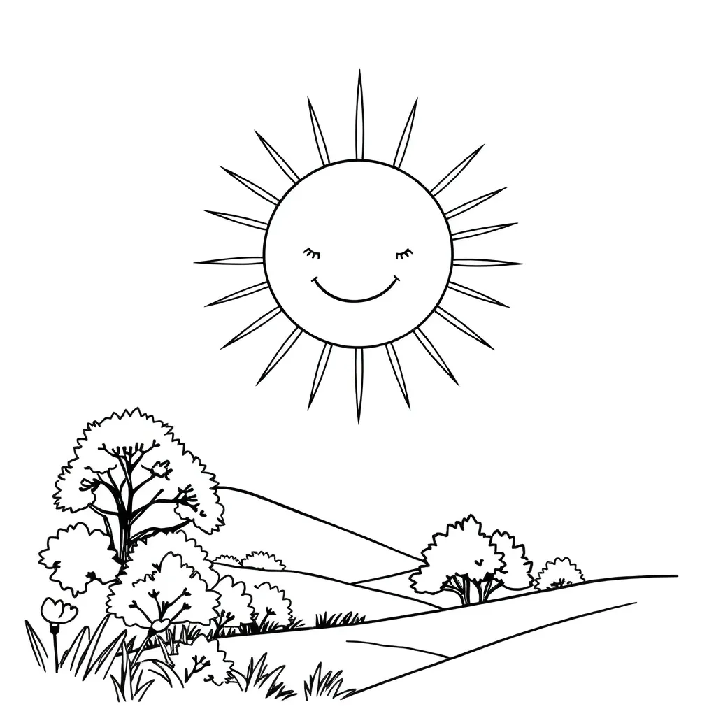 Sun coloring page