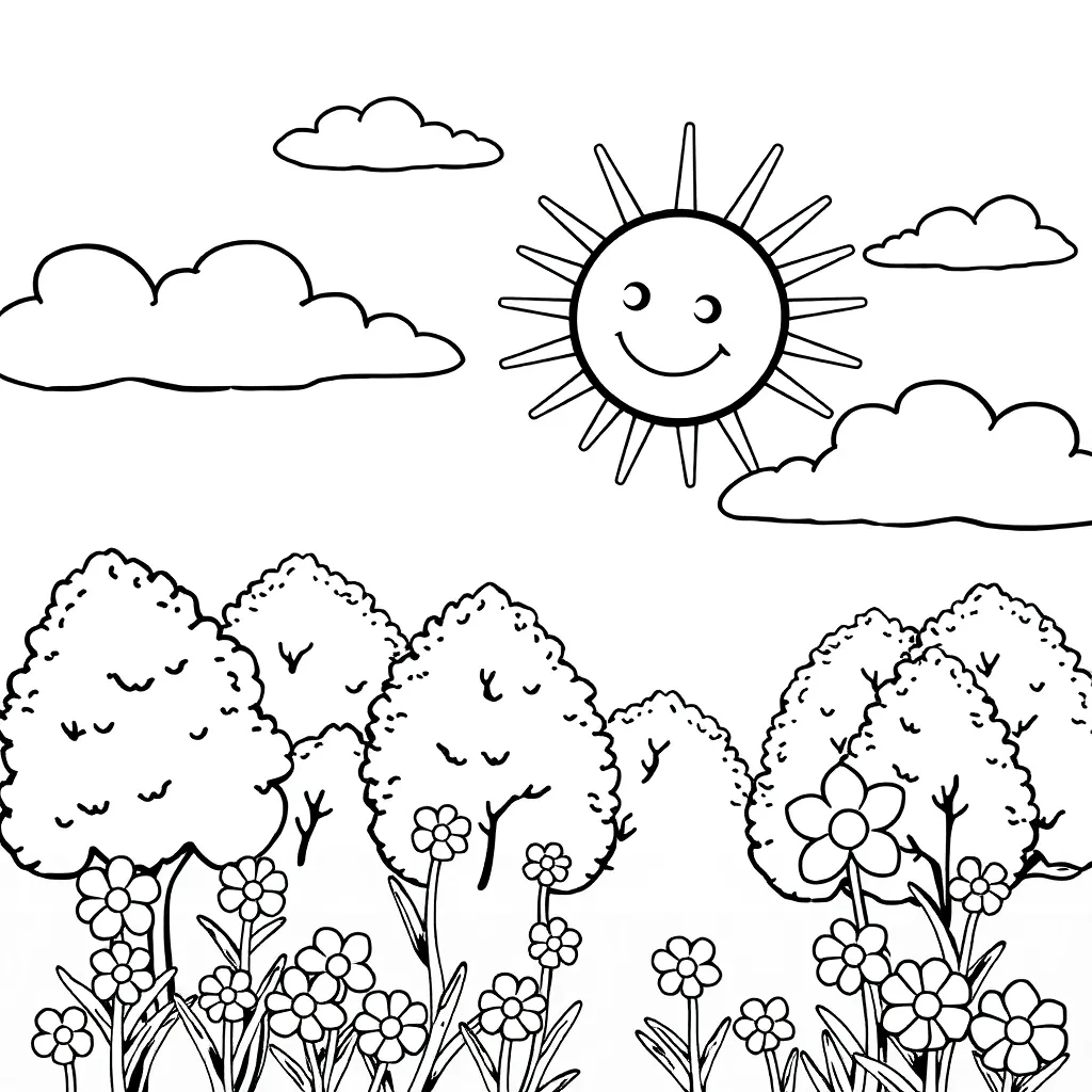 Sun coloring page