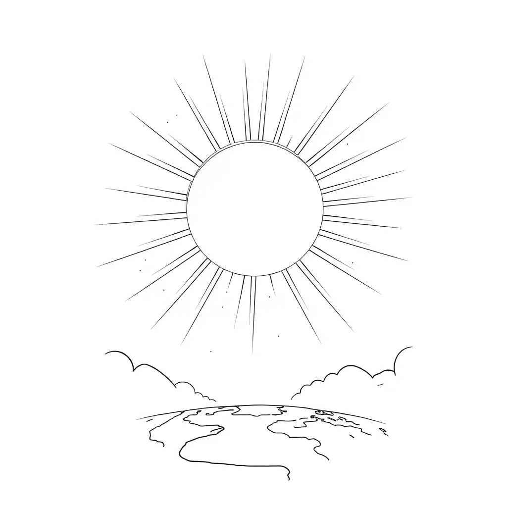 Sun coloring page
