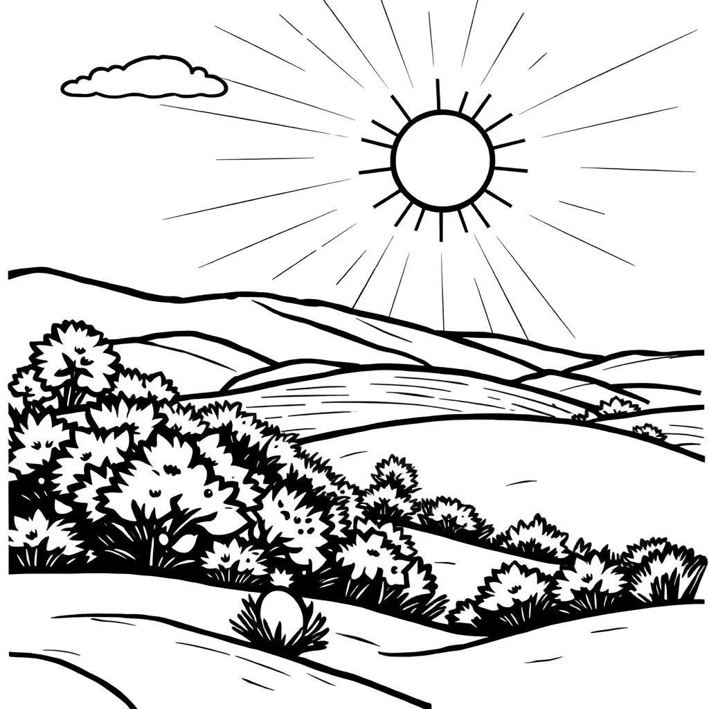 Sun coloring page