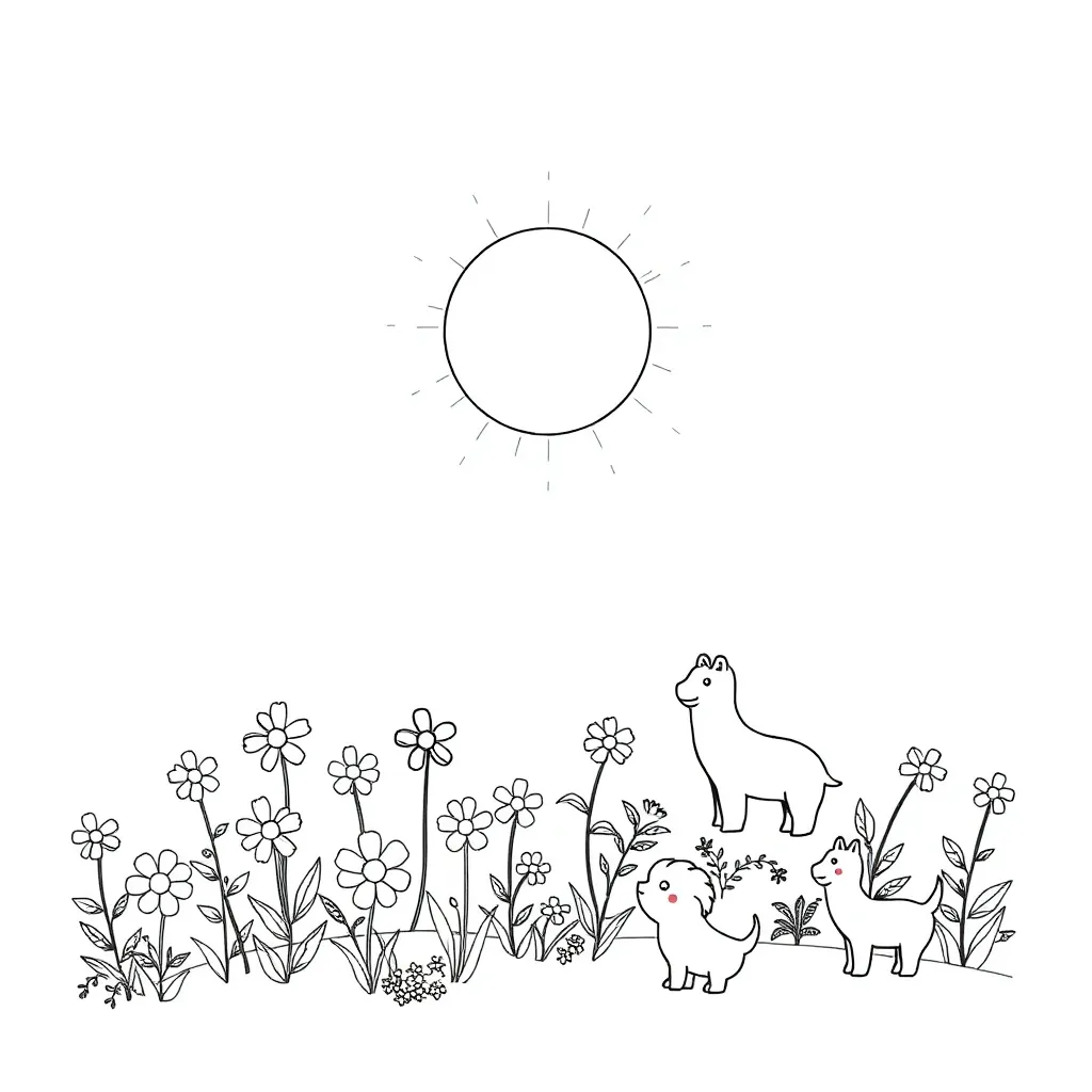 Sun coloring page