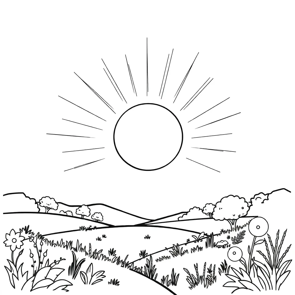 Sun coloring page