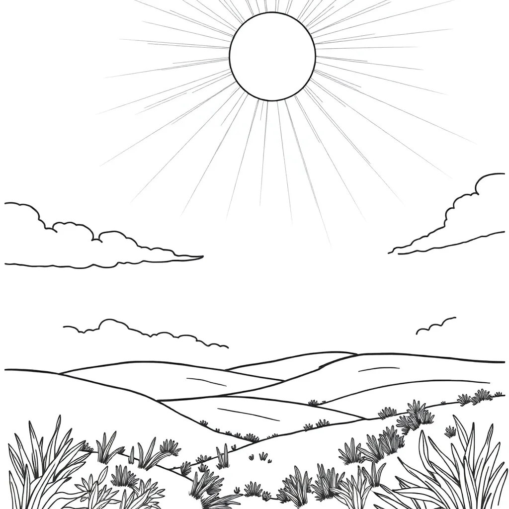 Sun coloring page