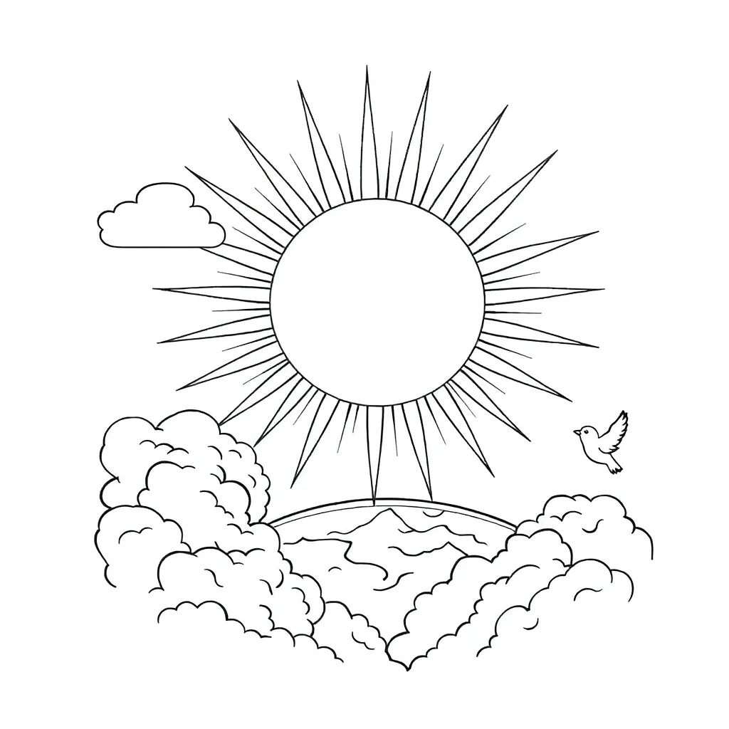 Sun coloring page