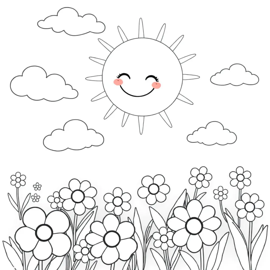 Sun coloring page