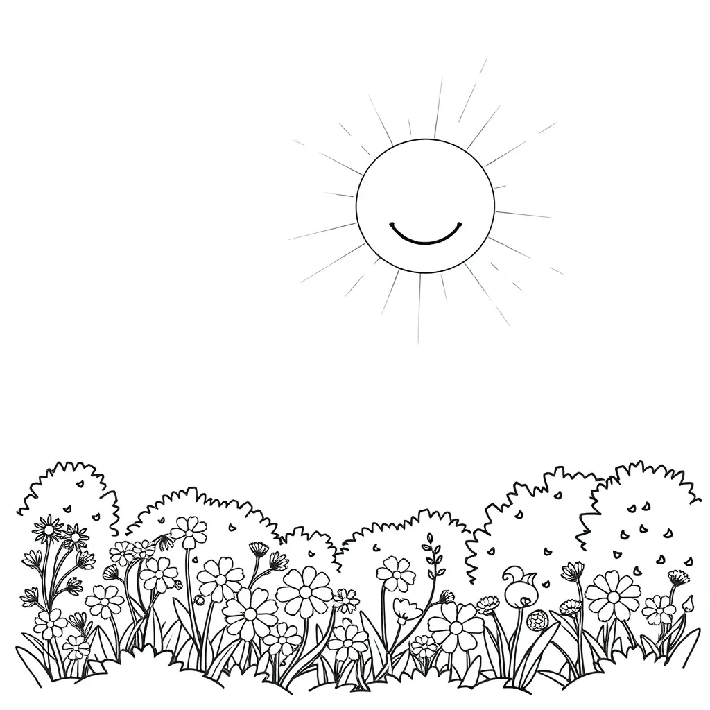 Sun coloring page