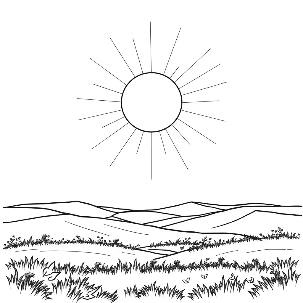 Sun coloring page