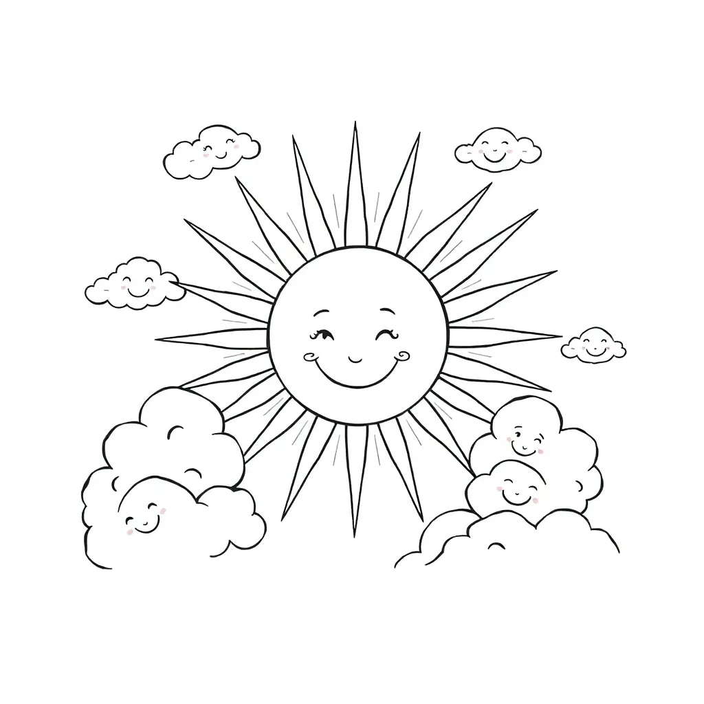 Sun coloring page