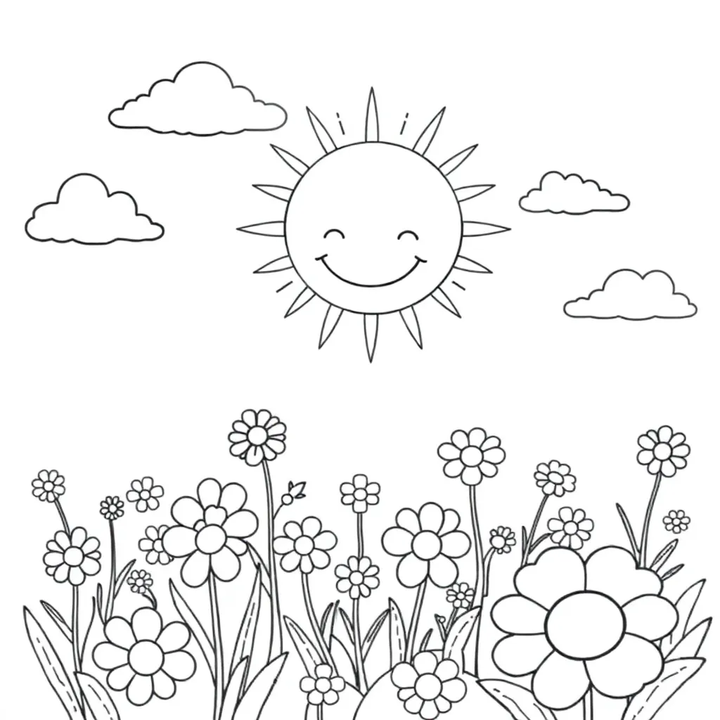 Sun coloring page