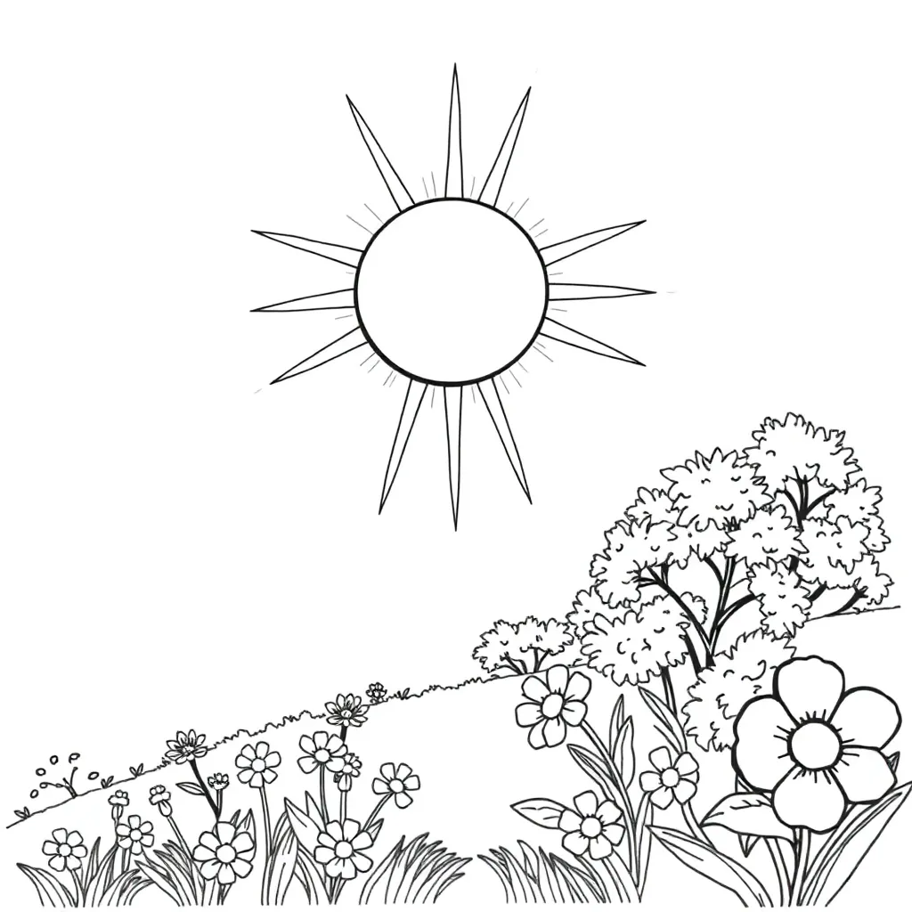Sun coloring page