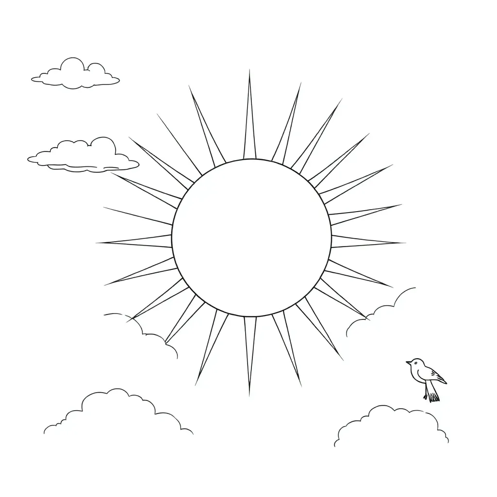 Sun coloring page